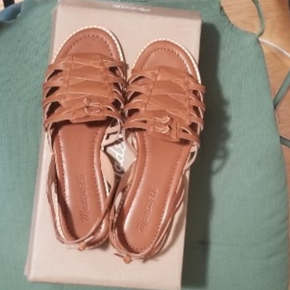 Madewell Huarache Flat Sandals Size 6.5 (with box)